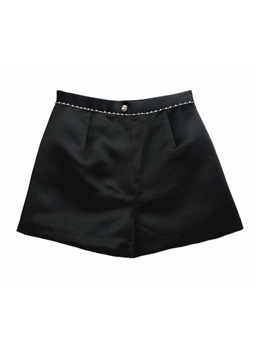 Black - Embellished Shorts | Fleur du Mal - DEMO
