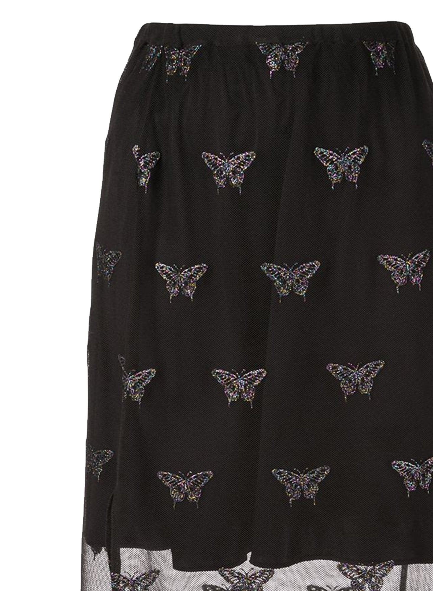 Butterfly Embroidered Skirt with Slip