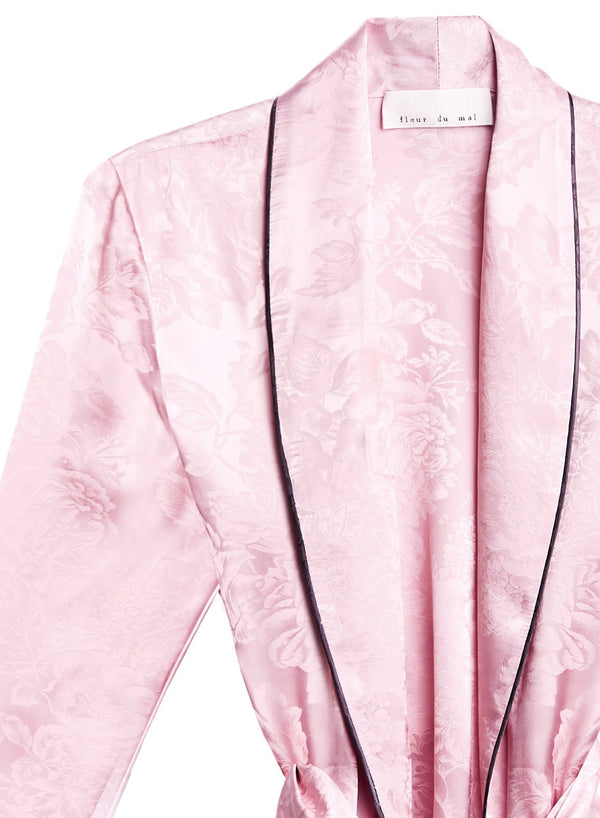 Rose pink - Fleur Jacquard Smoking Jacket | Fleur du Mal - DEMO