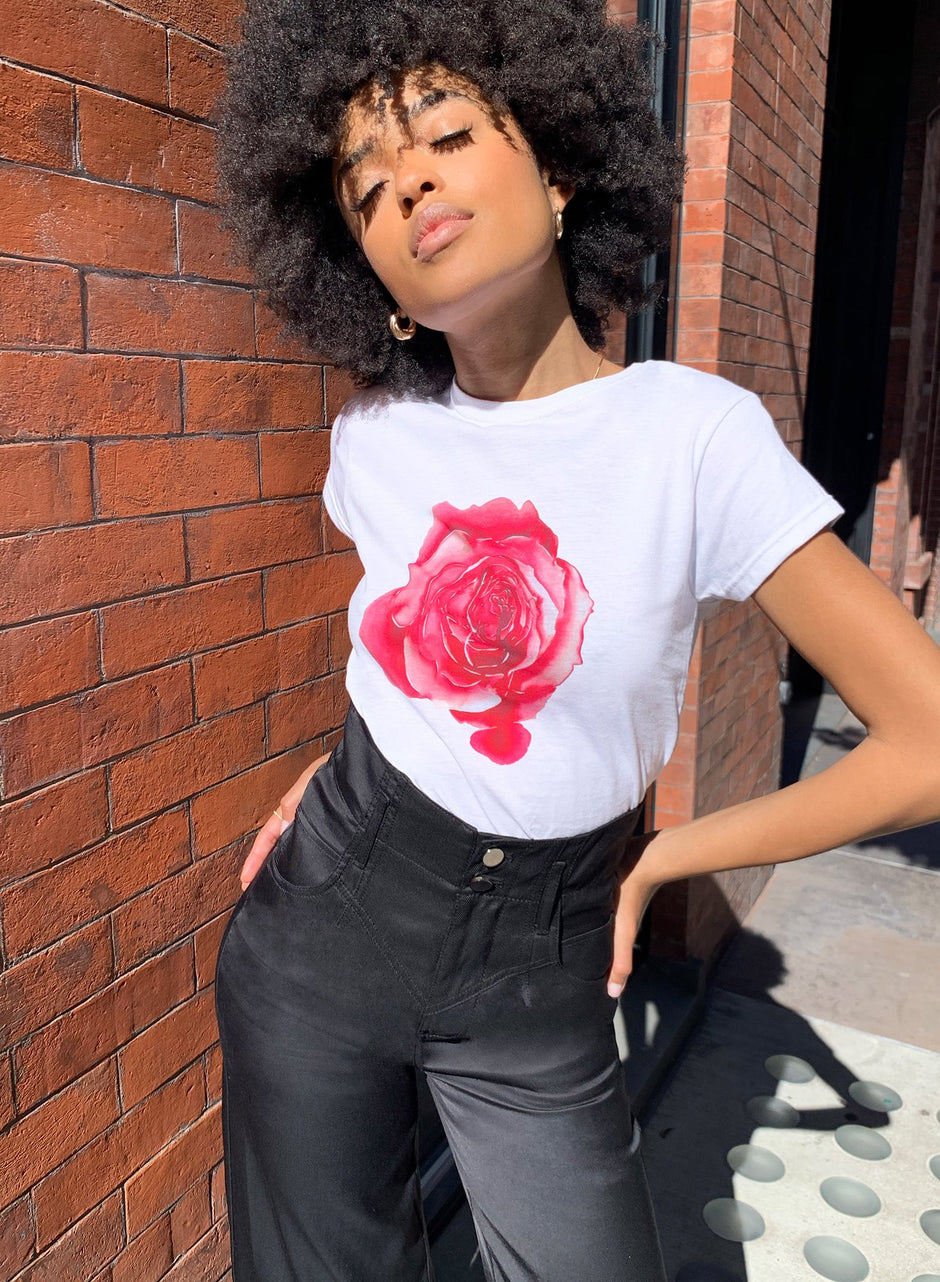 White - Tina Maria Elena Rose Tee | Fleur du Mal - DEMO