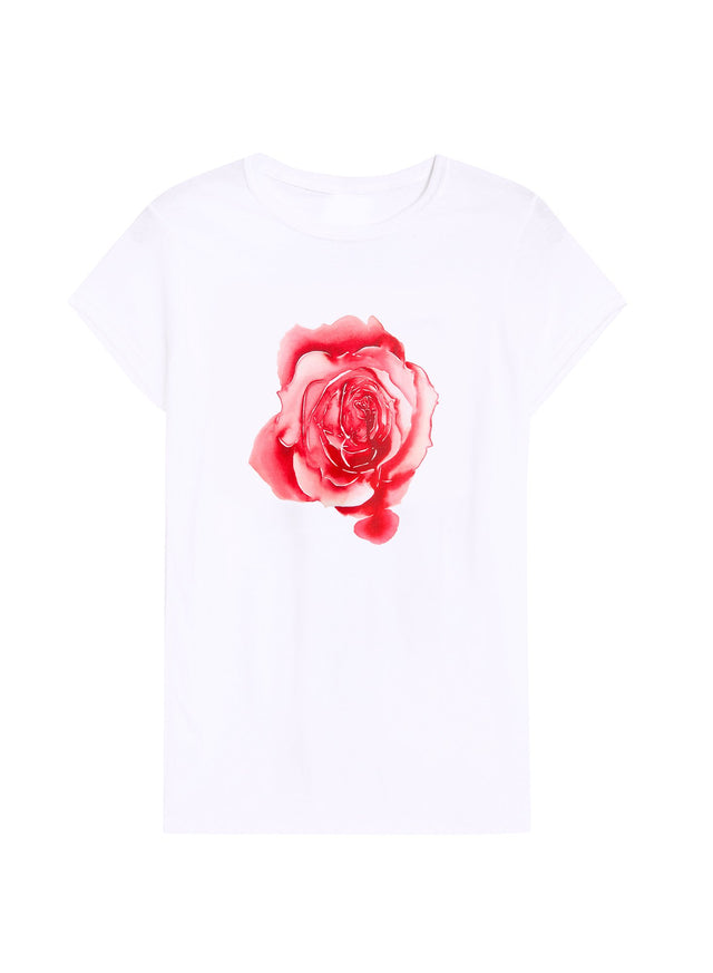 White - Tina Maria Elena Rose Tee | Fleur du Mal - DEMO