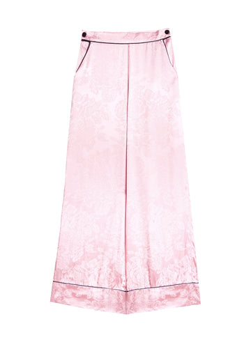 Rose pink - Fleur Jacquard Wide Leg PJ Pant | Fleur du Mal - DEMO