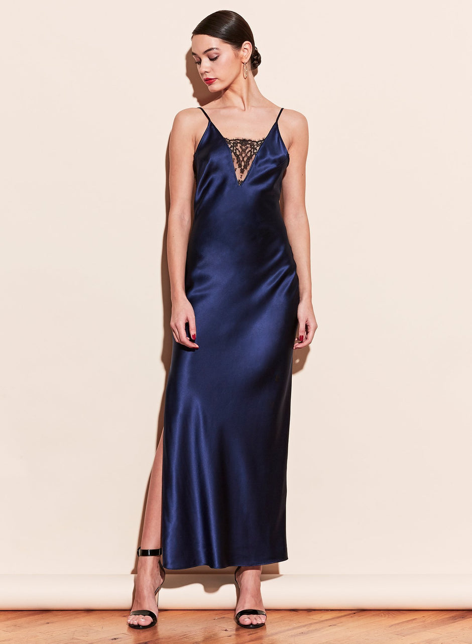Indigo - Daphne Lace Insert Gown | Fleur du Mal - DEMO