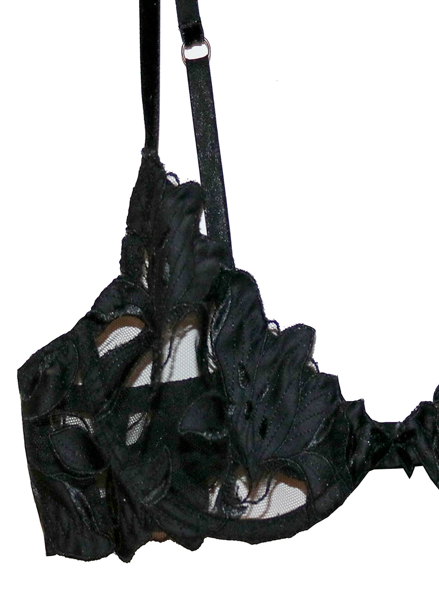 Fuller Cup Lily Embroidery Plunge Demi Bra