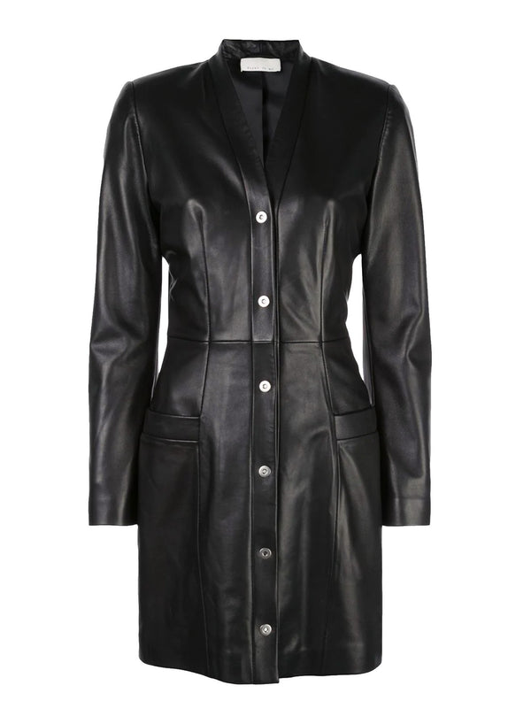 Black - Leather Power Dress | Fleur du Mal - DEMO