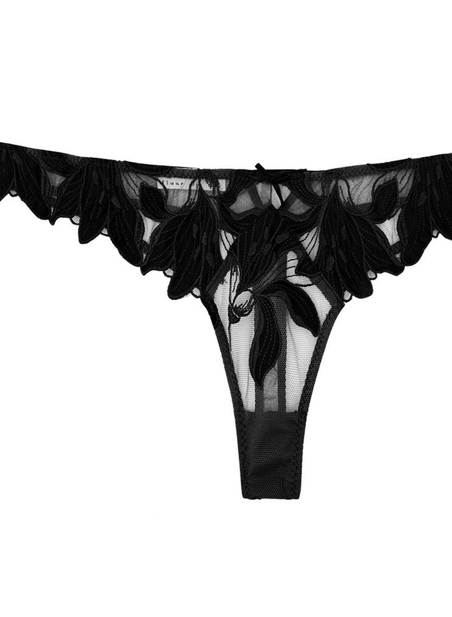 Lily Embroidery Hipster Thong