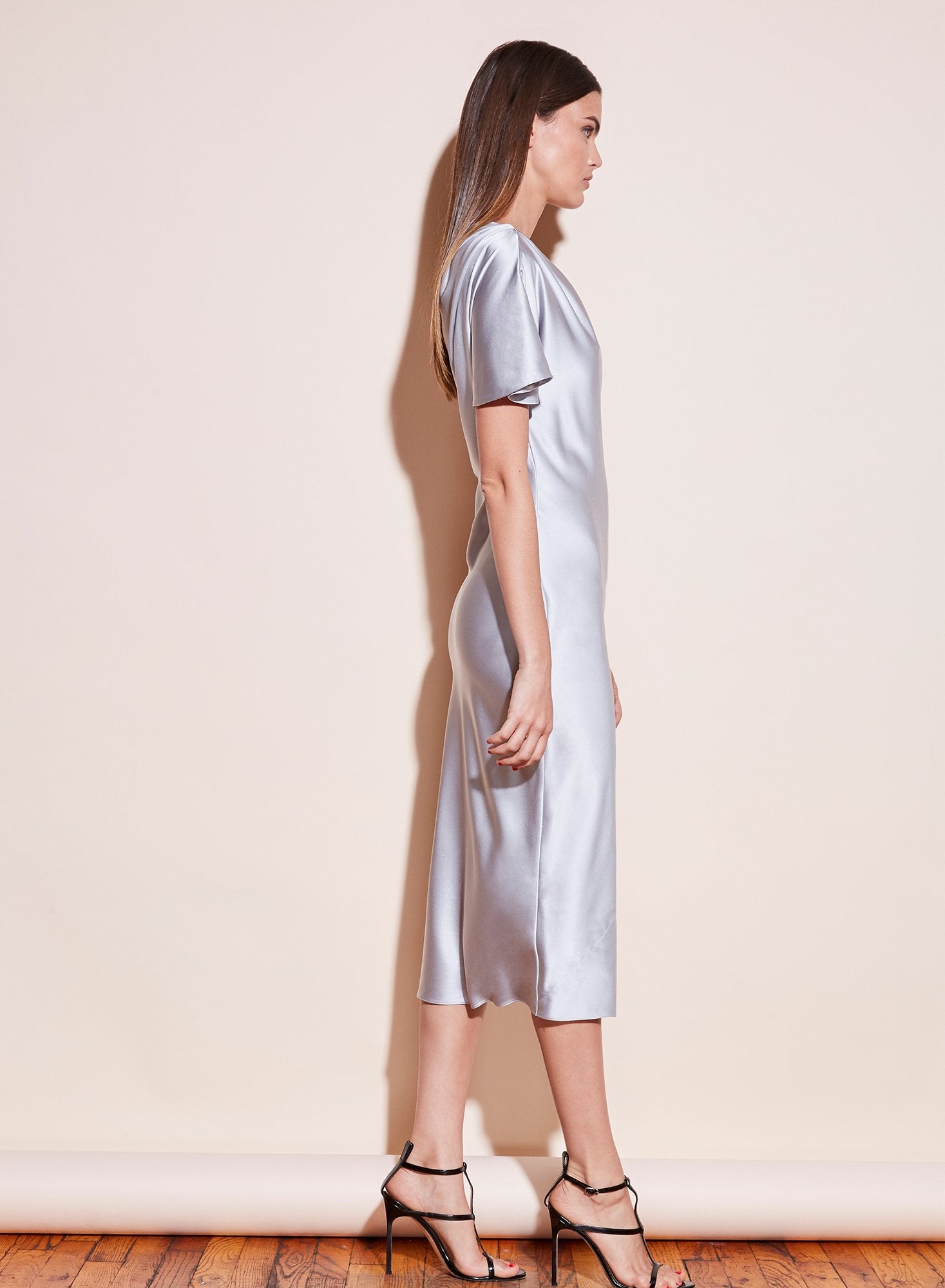 One Shoulder Bias Slip Dress