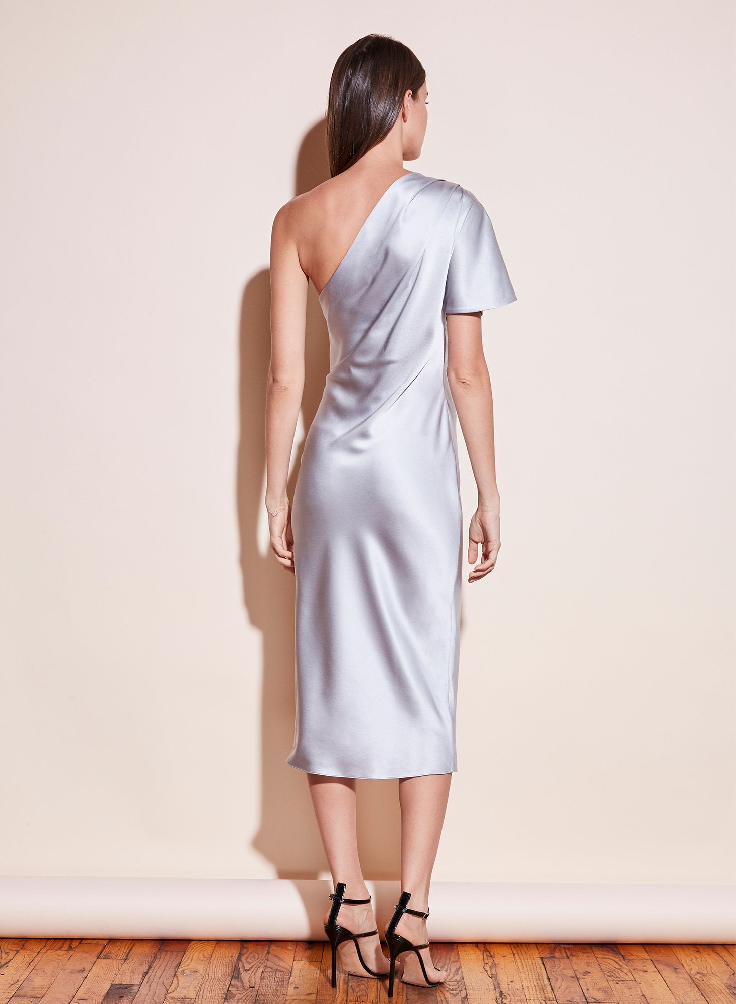 One Shoulder Bias Slip Dress