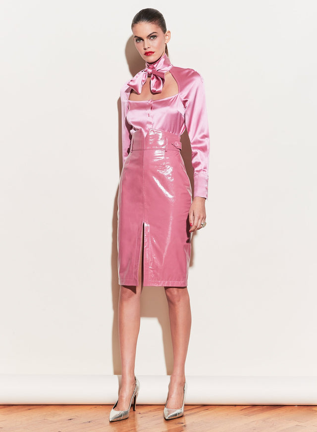 Bisou - Patent V-Yoke Skirt | Fleur du Mal - DEMO