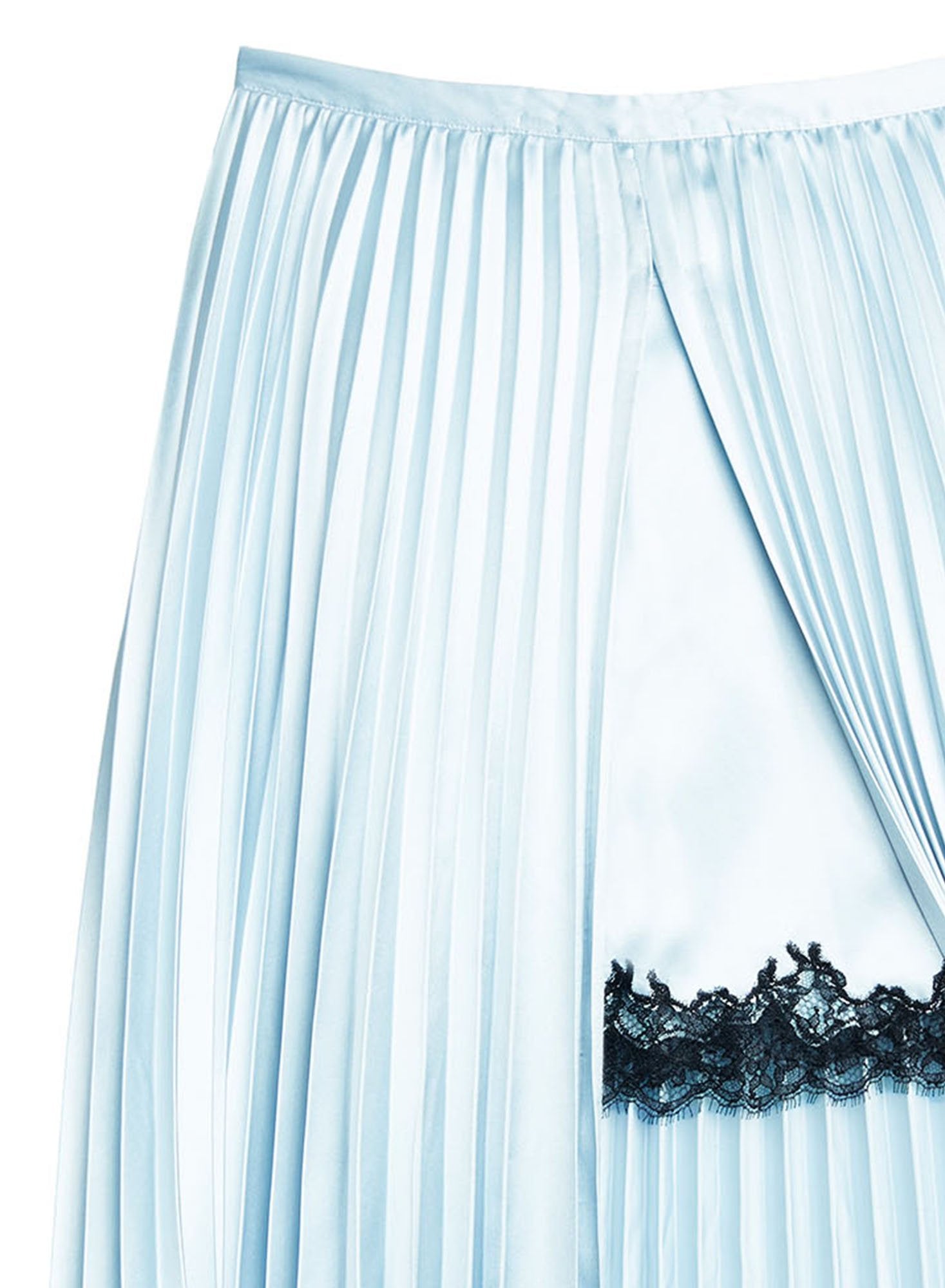 Pleated Lace Insert Skirt