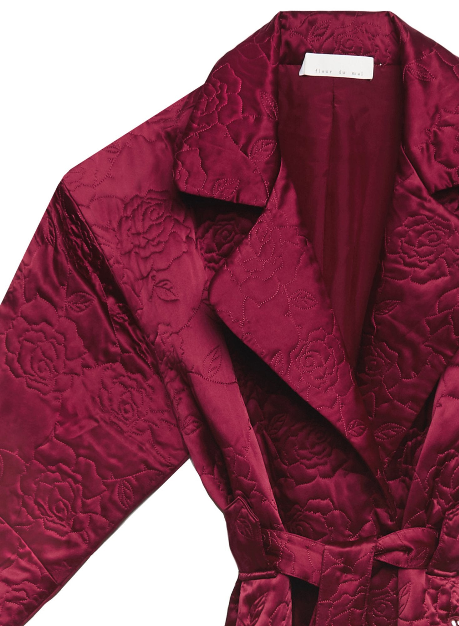 Rose Quilted Moto Trench