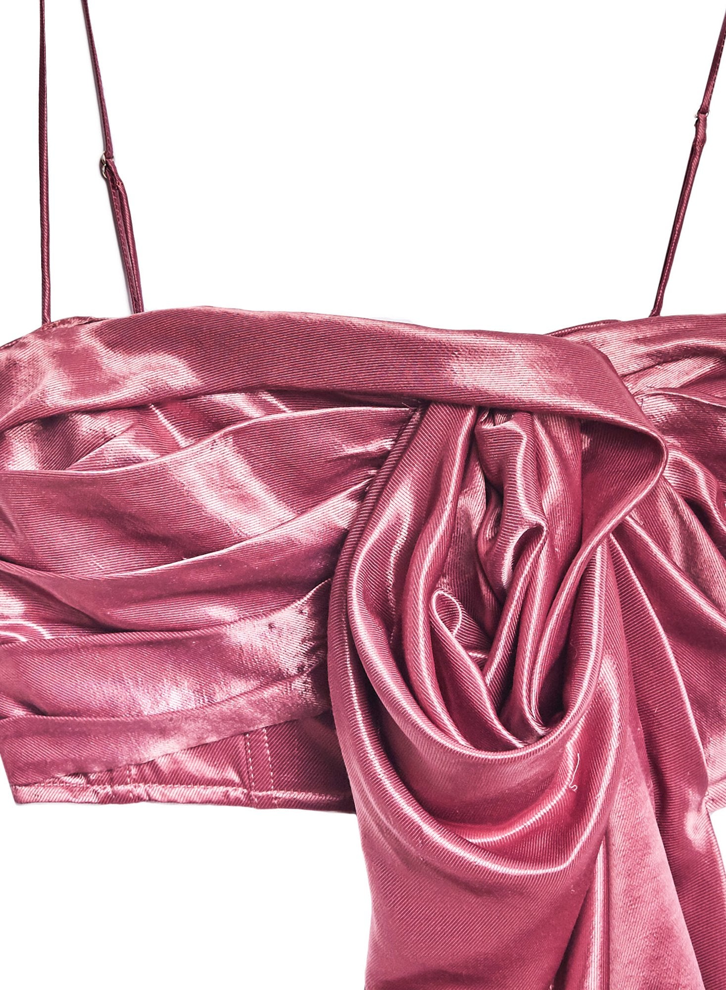 Rosewood Luster Drape Bustier Top