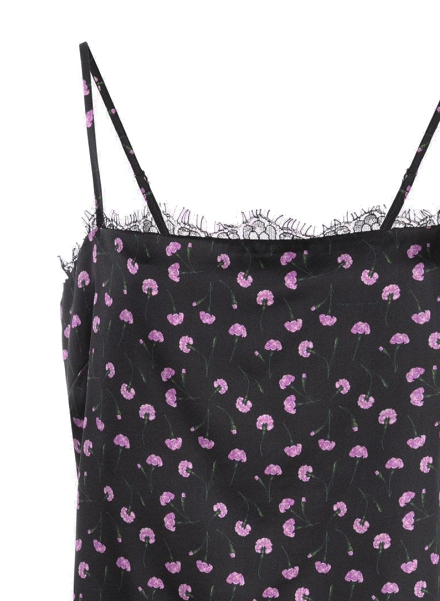 Straight Neck Cami with Lace Trim