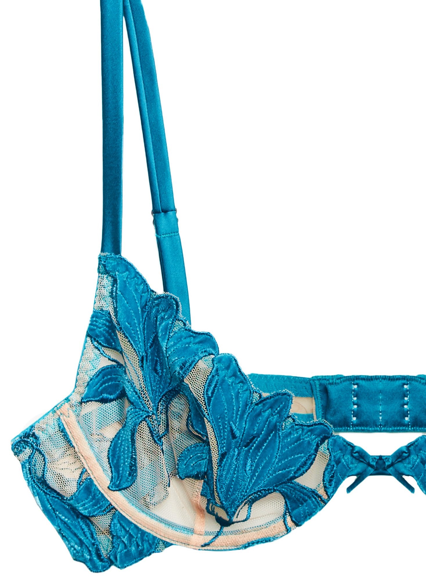 Velvet Lily Embroidery Demi Bra
