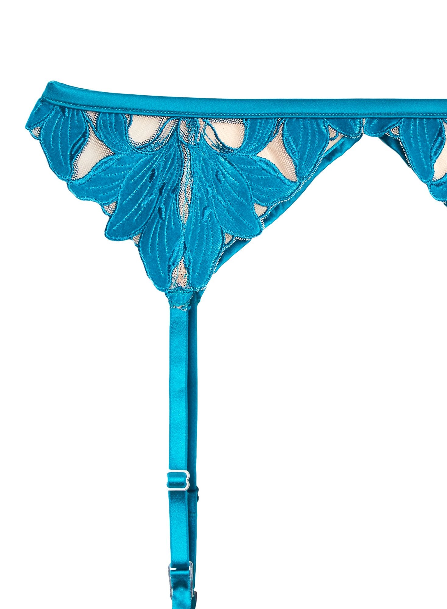 Velvet Lily Embroidery Garter Belt