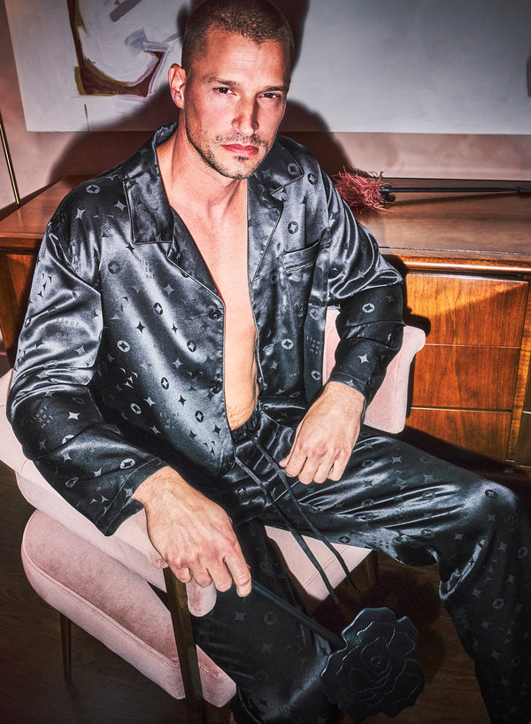 Black - Silk Jacquard PJ Pant | Fleur du Mal - DEMO