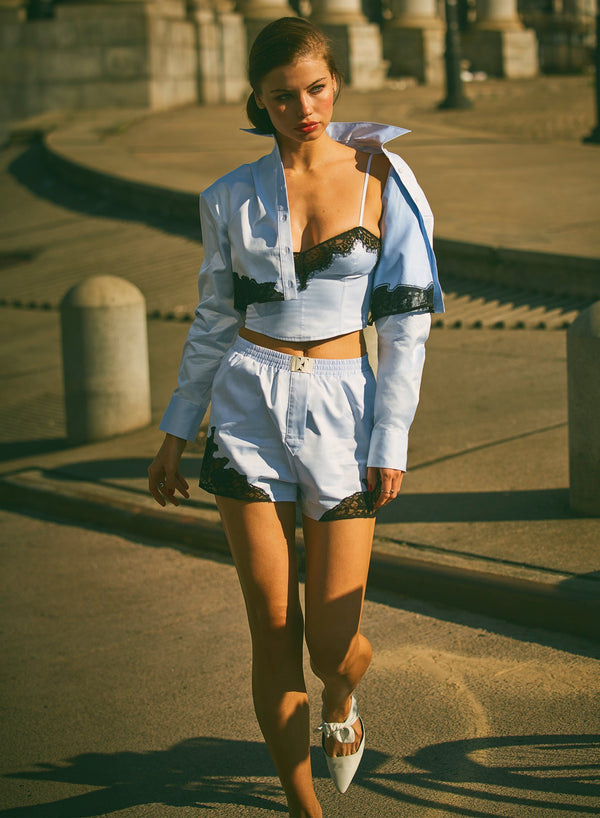 Ice blue - Poplin Boxer Short | Fleur du Mal - DEMO