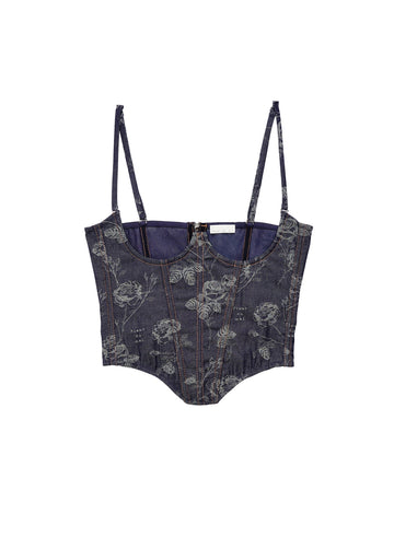 Floral jacquard - No Cup Floral Jacquard Bustier | Fleur du Mal - DEMO