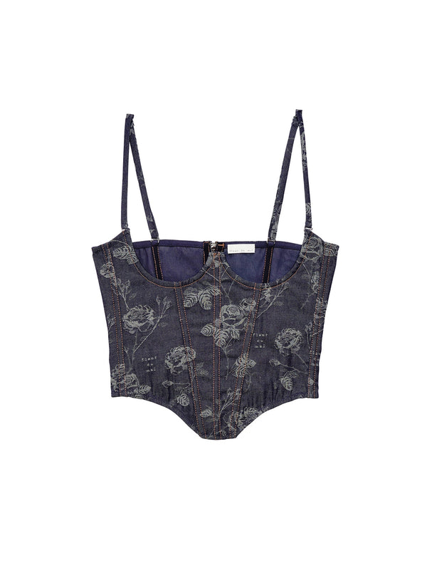 Floral jacquard - No Cup Floral Jacquard Bustier | Fleur du Mal - DEMO