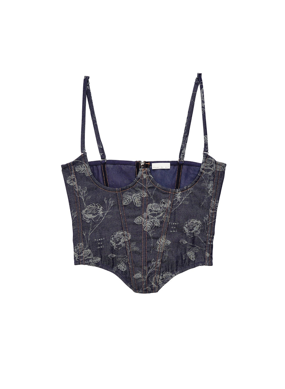 Floral jacquard - No Cup Floral Jacquard Bustier | Fleur du Mal - DEMO