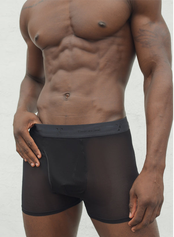 Black - Men&#39;s Mesh Boxer Brief | Fleur du Mal - DEMO