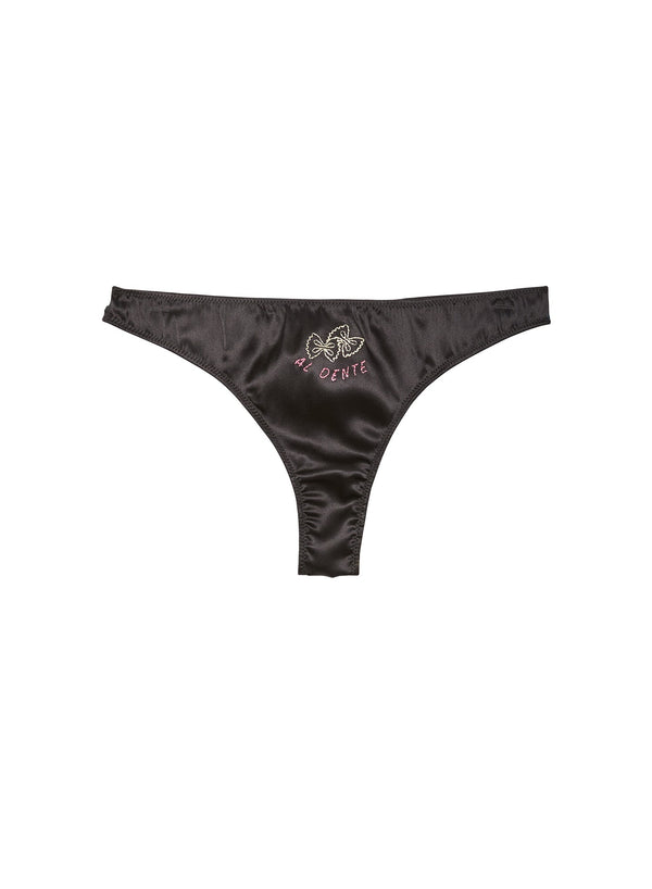 Black - Al Dente Luxe Thong | Fleur du Mal - DEMO
