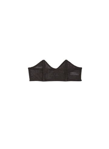 Black - Bouquet Lace Bandeau Bra | Fleur du Mal - DEMO