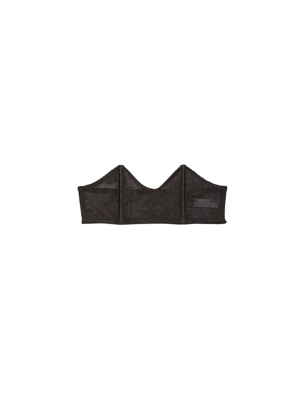 Black - Bouquet Lace Bandeau Bra | Fleur du Mal - DEMO