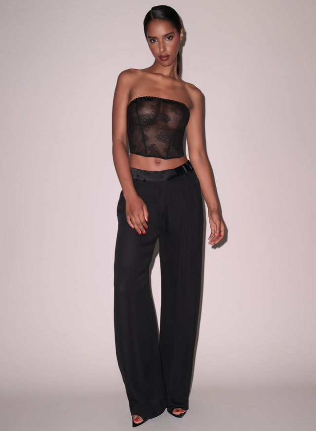 Black - Bouquet Lace Corset Top | Fleur du Mal - DEMO
