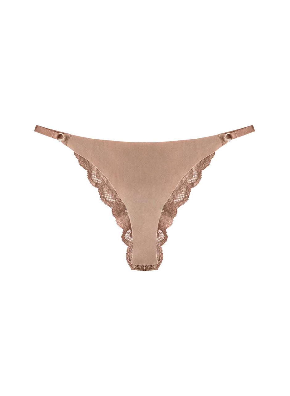 Tan - Charlotte Lace Seamless String Cheeky | Fleur du Mal - DEMO