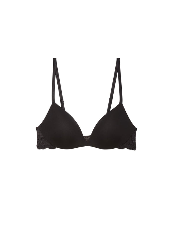 Black - Charlotte Lace Wireless Push Up Bra | Fleur du Mal - DEMO