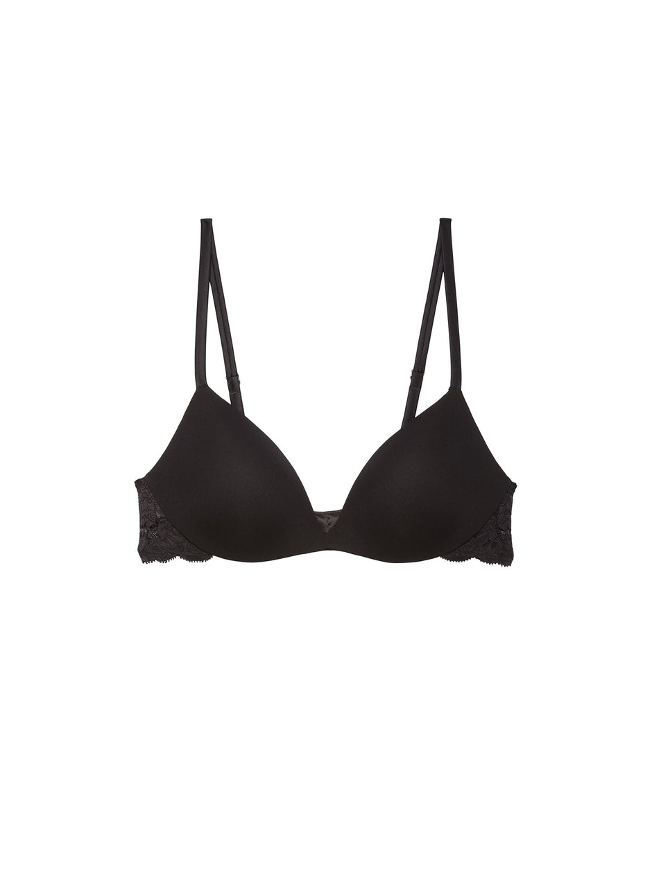Black - Charlotte Lace Wireless Push Up Bra | Fleur du Mal - DEMO