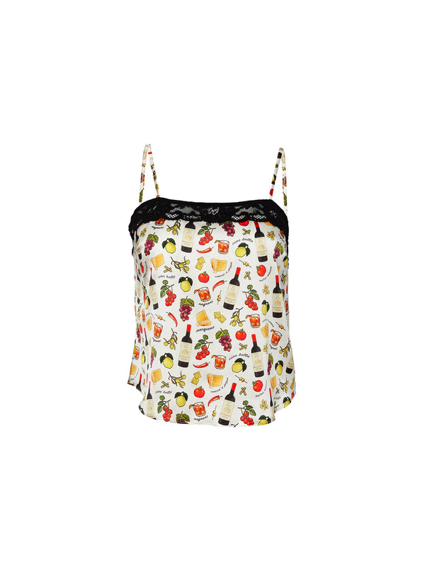 Ivory ciao amore print - Charlotte Lace Cami | Fleur du Mal - DEMO