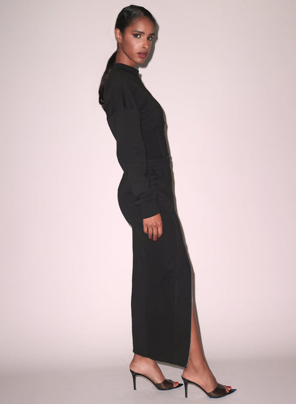 Black - Unzip Me Maxi Skirt | Fleur du Mal - DEMO