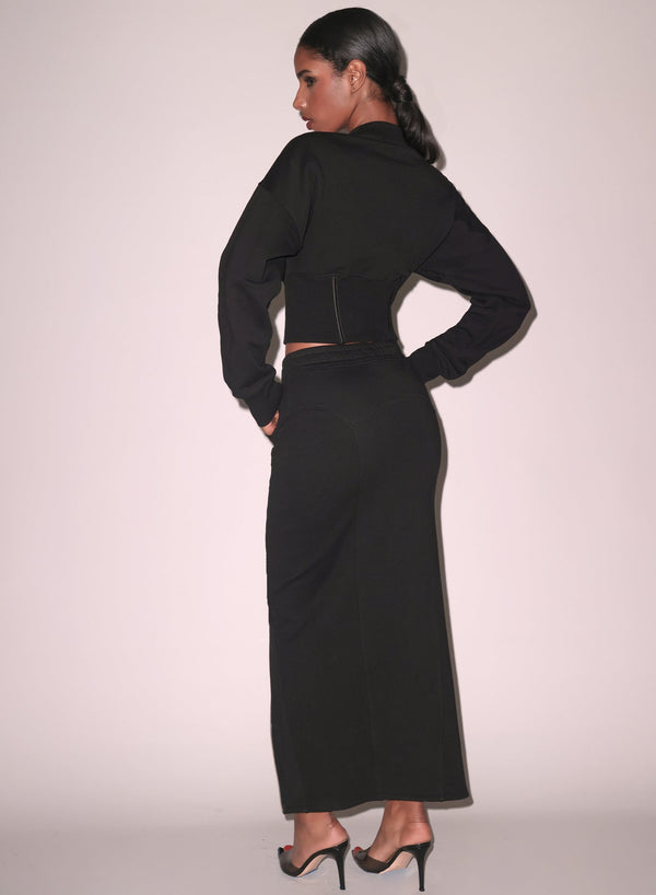 Black - Unzip Me Maxi Skirt | Fleur du Mal - DEMO