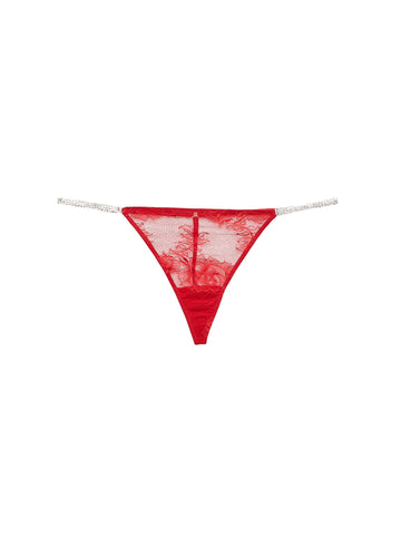 Rouge - Crystal Bouquet Lace V-String | Fleur du Mal - DEMO