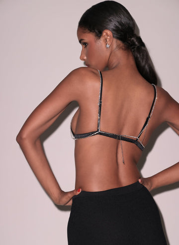 Nickel - Crystal Triangle Bralette | Fleur du Mal - DEMO