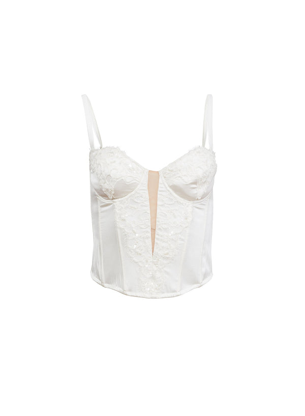 Ivory - Daphne Silk Bustier | Fleur du Mal - DEMO