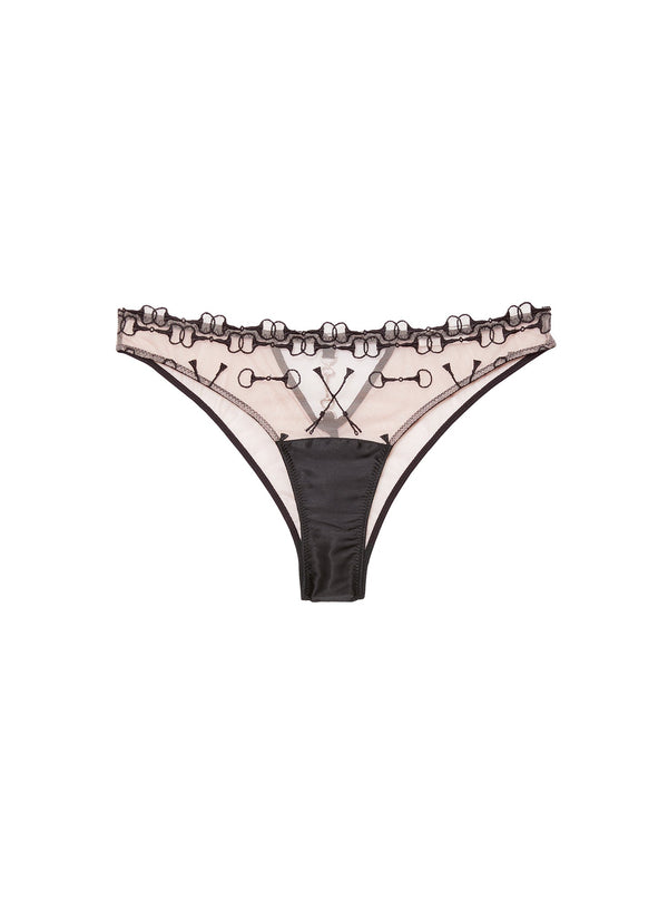 Black - Equestrian Embroidery Cheeky | Fleur du Mal - DEMO