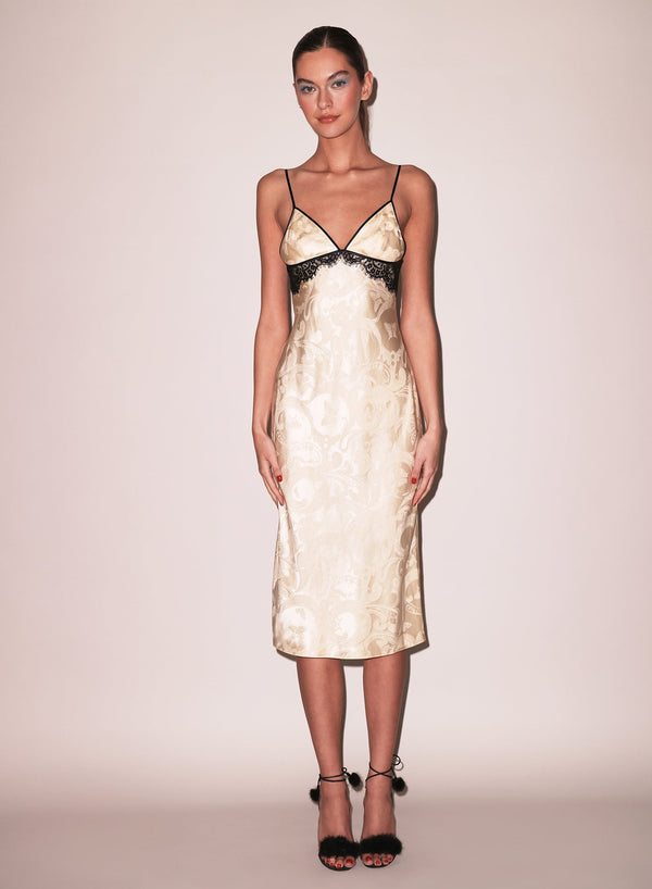 Buttercup paisley jacquard - Butterfly Jacquard Slip Dress | Fleur du Mal - DEMO