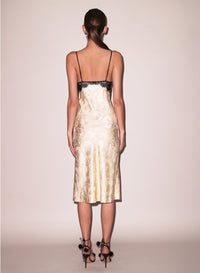 Butterfly Jacquard Slip Dress