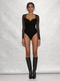 Ruched Long Sleeve Bodysuit