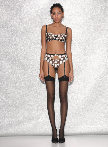 Black - Polka Dot Embroidery Balconette | Fleur du Mal - DEMO