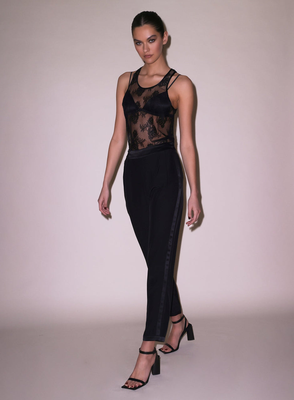 Black - Unisex Bouquet Lace Tank | Fleur du Mal - DEMO