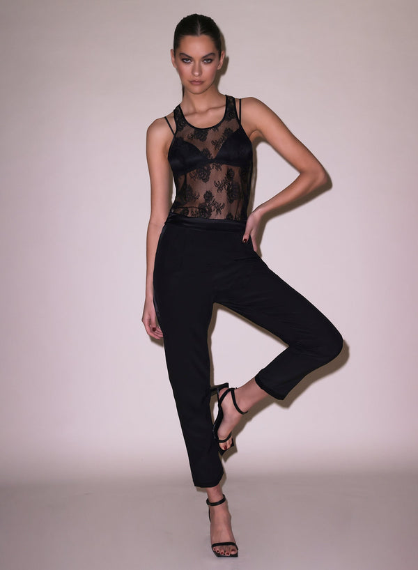Black - Unisex Bouquet Lace Tank | Fleur du Mal - DEMO