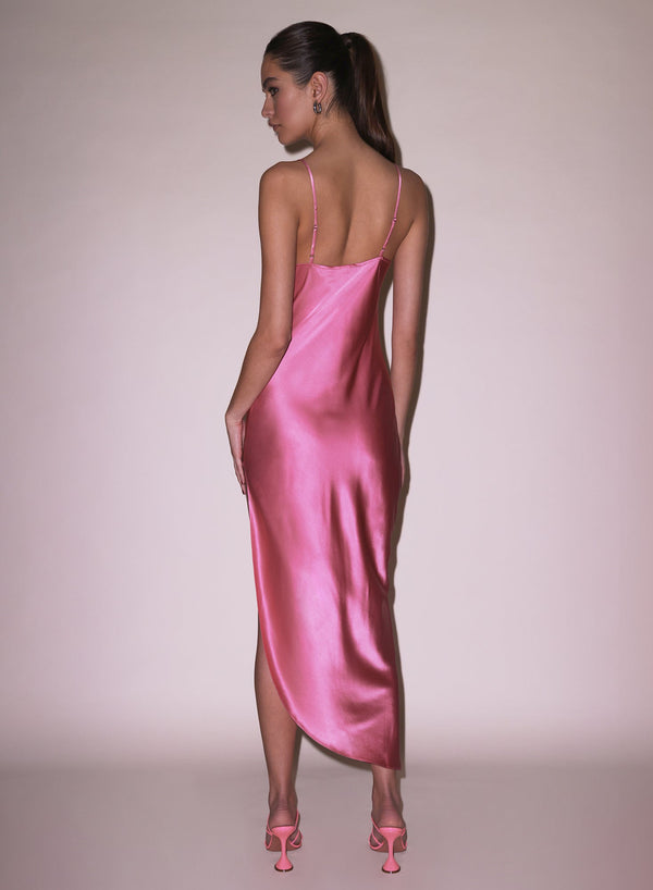 Pink cadillac - High Slit Slip with Lace Trim | Fleur du Mal - DEMO