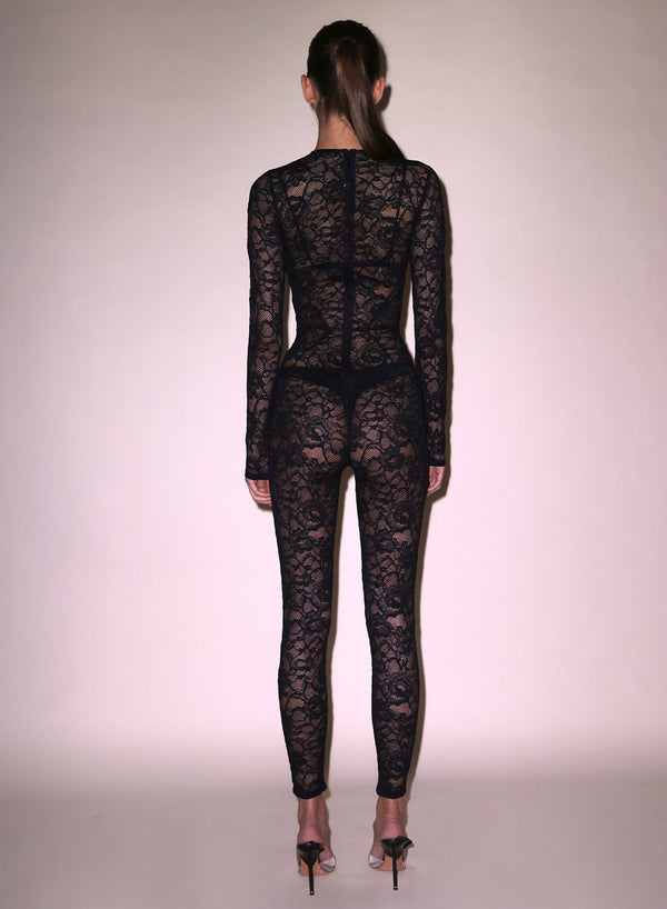 Black - Lace Catsuit | Fleur du Mal - DEMO
