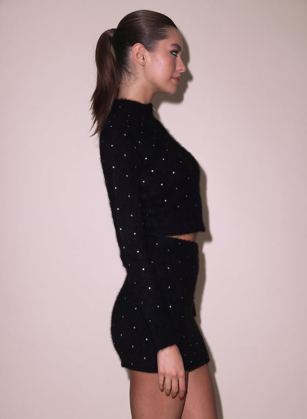 Black - Cashmere Mini Skirt | Fleur du Mal - DEMO