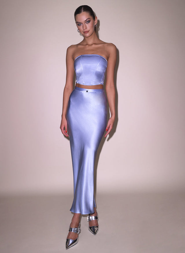 Pastel sky - Silk Bias Skirt | Fleur du Mal - DEMO