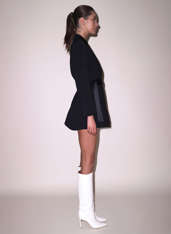 Black - Tuxedo Mini Dress | Fleur du Mal - DEMO